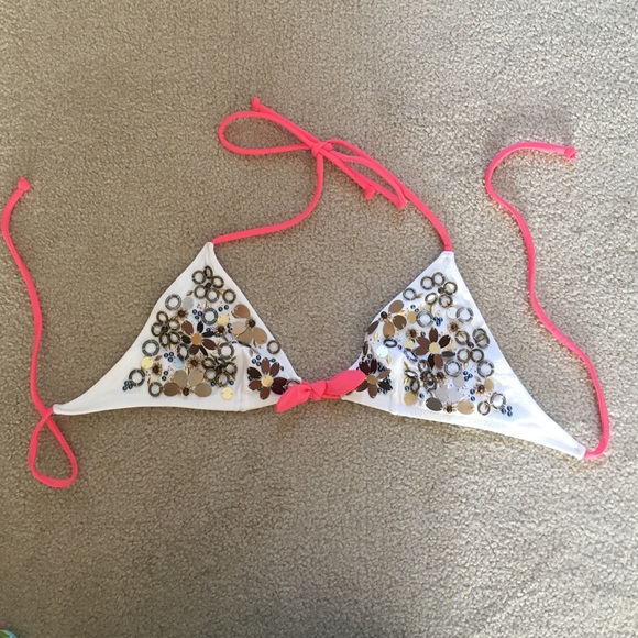 embellished bikini top